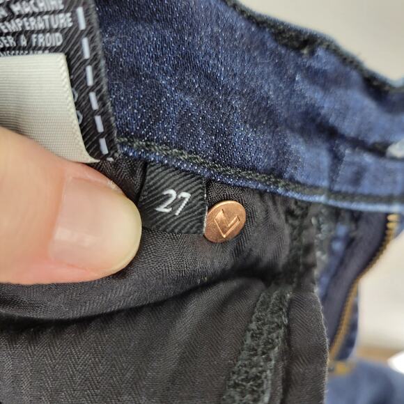 7 For All Mankind b(air) The Ankle Skinny Jeans Side Step Raw Hem Bach Size 27 - Picture 13 of 15